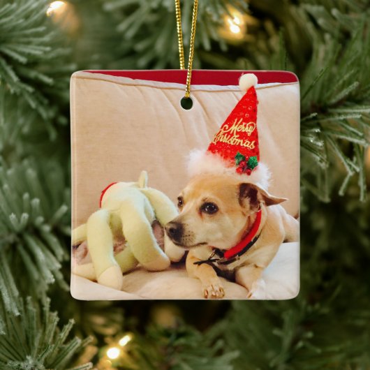 Cute Kerstkeramisch Ornament met rode keramische k (Boom)