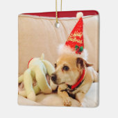 Cute Kerstkeramisch Ornament met rode keramische k (Links)