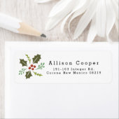 Cute kerstkerry Foliage Address Etiket (Insitu)