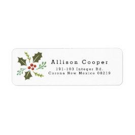 Cute kerstkerry Foliage Address Etiket