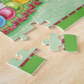 Cute Kerstkerst-driepijlertrein met Cadeaus Legpuzzel (Zijkant)