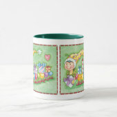 Cute Kerstkerst-driepijlertrein met Cadeaus Mok (Midden)