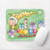 Cute Kerstkerst-driepijlertrein met Cadeaus Muismat (Met muis)