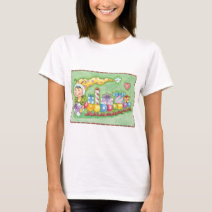 Cute Kerstkerst-driepijlertrein met Cadeaus T-shirt