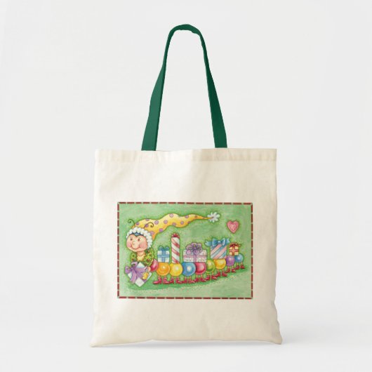 Cute Kerstkerst-driepijlertrein met Cadeaus Tote Bag (Voorkant)