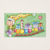 Cute Kerstkerst-driepijlertrein met Cadeaus Visitekaartjes (Voorkant)