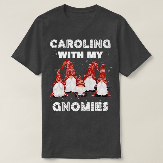 Cute Kerstkerst Garden Gnomes Funny T-shirt (Design voorkant)
