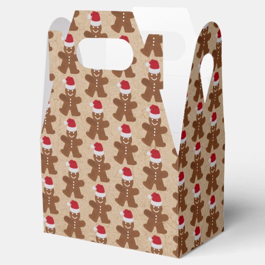 Cute Kerstkerst Gingerbrood Man Cookies Kraft Bedankdoosjes (Geopend)