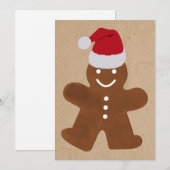 Cute Kerstkerst Gingerbrood Man Cookies Kraft Feestdagenkaart (Voorkant / Achterkant)