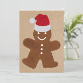 Cute Kerstkerst Gingerbrood Man Cookies Kraft Feestdagenkaart (Staand voorkant)