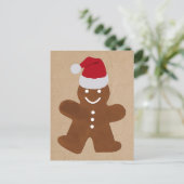 Cute Kerstkerst Gingerbrood Man Cookies Kraft Feestdagenkaart (Staand voorkant)