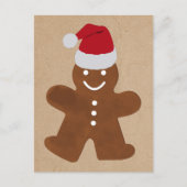 Cute Kerstkerst Gingerbrood Man Cookies Kraft Feestdagenkaart (Voorkant)