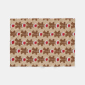 Cute Kerstkerst Gingerbrood Man Cookies Kraft Fleece Deken (Voorkant (Horizontaal))