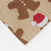 Cute Kerstkerst Gingerbrood Man Cookies Kraft Fleece Deken (Hoek)
