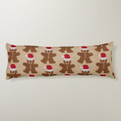 Cute Kerstkerst Gingerbrood Man Cookies Kraft Lichaamskussen (Achterkant)
