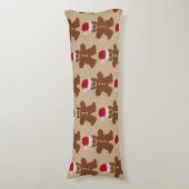 Cute Kerstkerst Gingerbrood Man Cookies Kraft Lichaamskussen (Voorkant Verticaal)