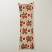 Cute Kerstkerst Gingerbrood Man Cookies Kraft Lichaamskussen (Achterkant (Verticaal))