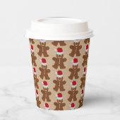 Cute Kerstkerst Gingerbrood Man Cookies Kraft Papieren Bekers (Links)