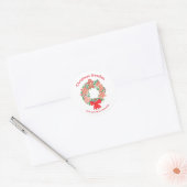 Cute Kerstkerst Goodies Wreatname Name Ronde Sticker (Envelop)