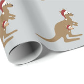 Cute Kerstkerst Kangaroos Cadeaupapier (Rol Hoek)