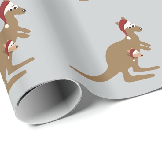 Cute Kerstkerst Kangaroos Cadeaupapier (Rol Hoek)