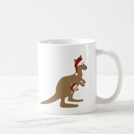 Cute Kerstkerst Kangaroos Koffiemok (Rechts)
