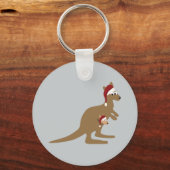 Cute Kerstkerst Kangaroos Sleutelhanger (Voorkant)