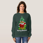 Cute Kerstkerstkerstschildpadvrouwe sweatshirts Trui (Voorkant volledig)
