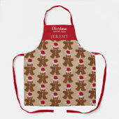 Cute Kerstkerstontbijtman Koekjes Baking Crew Schort (Voorkant)