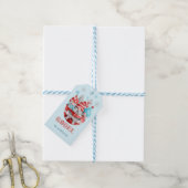 Cute Kerstknomes Gnoel Cadeaulabel (Met Touw)