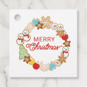 Cute Kerstkoekje Wreath Gift Bedankjes Labels (Voorkant)