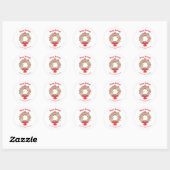 Cute Kerstkoekje Wreath Ronde Sticker (Vel)