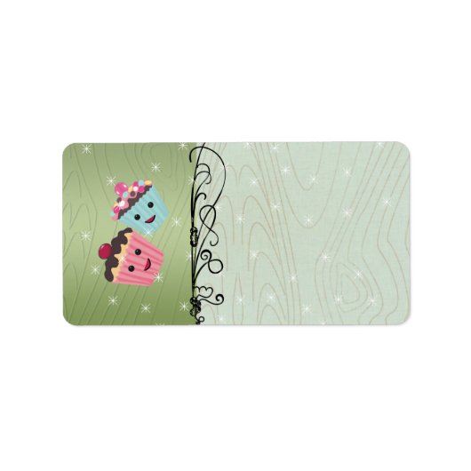 Cute-kerstkoekjes: adreslabel etiket (Voorkant)