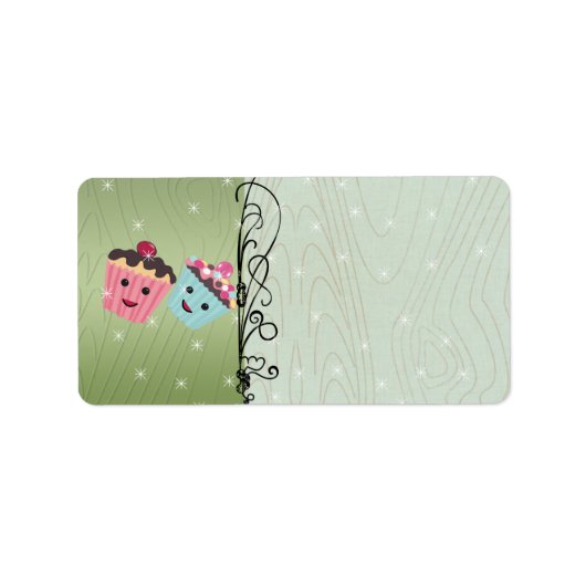 Cute-kerstkoekjes: adreslabel etiket (Voorkant)