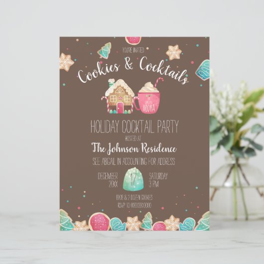 Cute kerstkoekjes Cocktail Party Flyer (Staand voorkant)