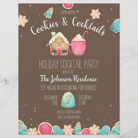 Cute kerstkoekjes Cocktail Party Flyer (Voorkant)