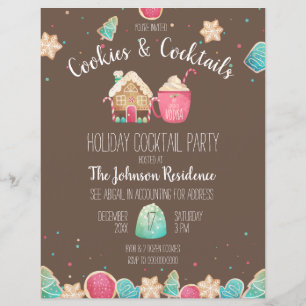 Cute kerstkoekjes Cocktail Party Flyer