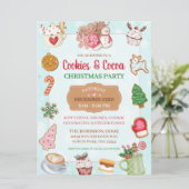 Cute Kerstkoekjes en Cacaoverse Party Kaart (Staand voorkant)