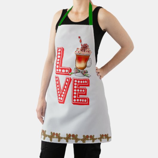 Cute Kerstkoffie Gingerbrood Love Apron Schort (Insitu)
