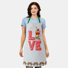Cute Kerstkoffie Gingerbrood Love Apron Schort