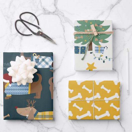 Cute kerstkostume Dog en Duck Illustration Inpakpapier Vel (Voorkant)