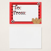 Cute Kerstkransmannetjes Gift Tag Visitekaartjes (Voorkant /achterkant)