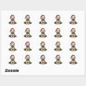 Cute kerstlabrador Retriever Ronde Sticker (Vel)