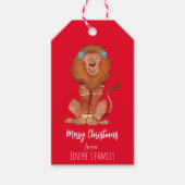 Cute kerstlion cadeaulabel (Voorkant)