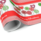 Cute Kerstlulipops Cadeaupapier (Rol Hoek)
