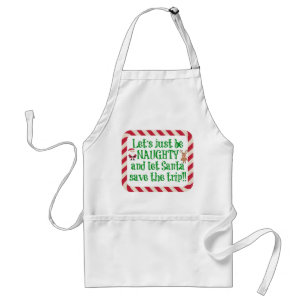 Cute Kerstman Apron, laten we Naughty zijn! Standaard Schort
