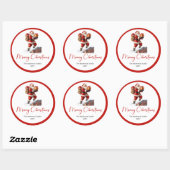 Cute Kerstman Cadeautag Sticker voor Kinderen (Vel)