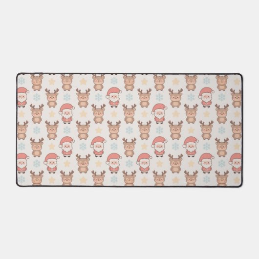 Cute Kerstman en Rendier Patroon Bureaumat (Voorkant)
