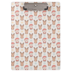 Cute Kerstman en Rendier Patroon Klembord