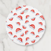 Cute Kerstman Hoed Rood en Wit Bedankjes Labels (Achterkant)